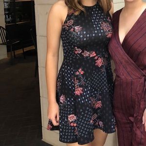 Hollister skater dress floral pattern open back